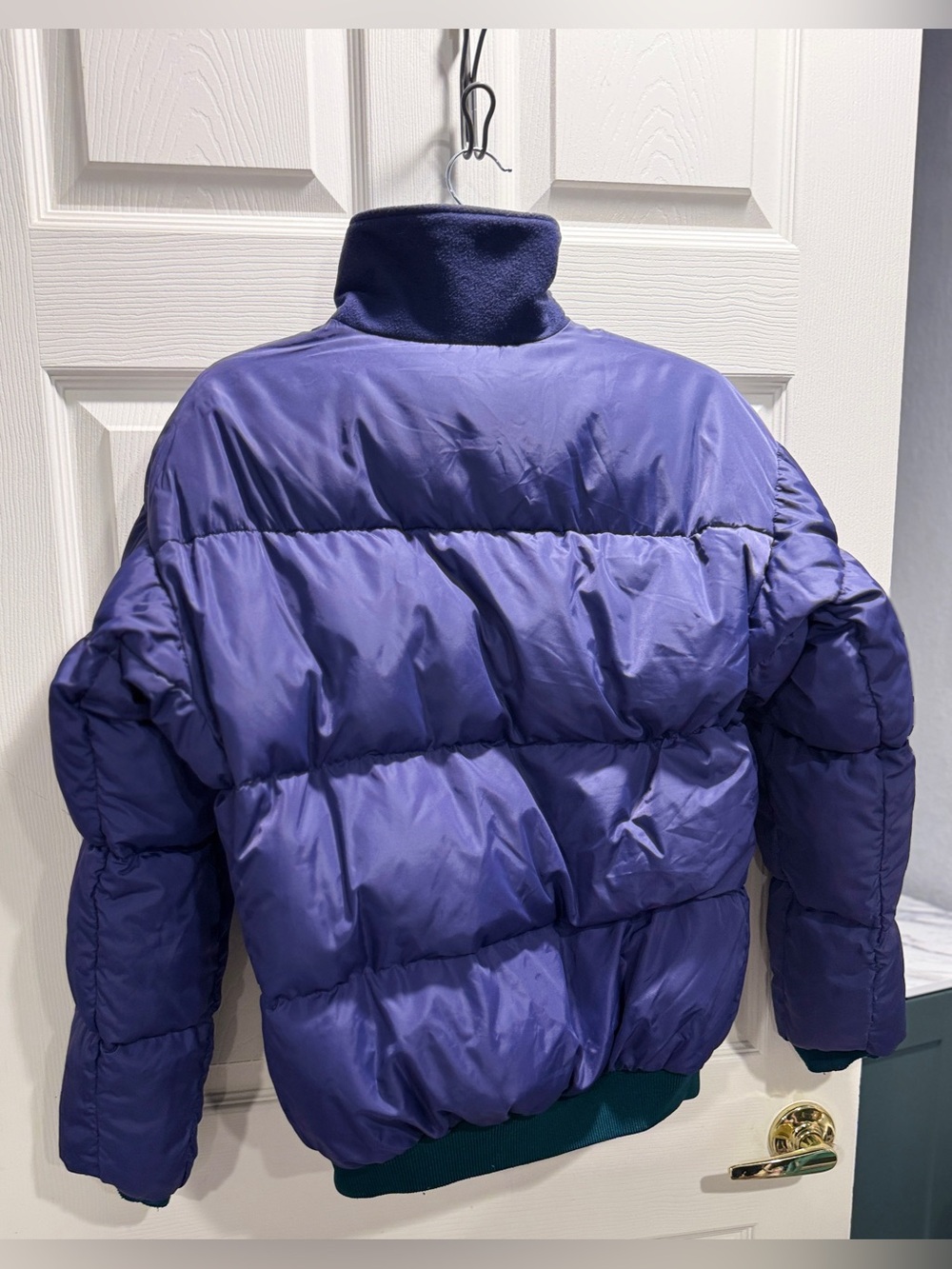 VTG 90s Columbia Reversible Down Puffer Jacket Men's Small Teal Purple - Picture 12 of 12